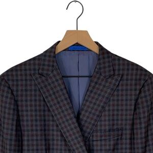 BluJacket Plaid 100% Wool “Cliff” Double Breasted Coat (Academia Preppy Retro)